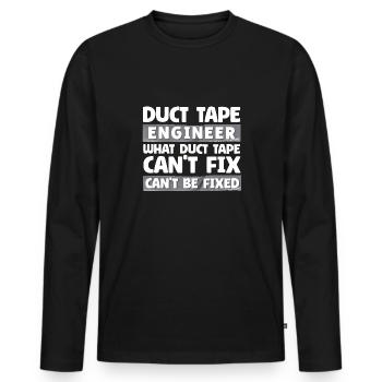 Duct Tape Panzertape Handwerker Klebeband - Männer Premium Bio Langarmshirt - Schwarz - Vorne - Nico (187cm)