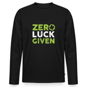 Pas de chance étant donné la Saint-Patrick de Shamrock - T-shirt manches longues Premium bio Homme - noir - Devant - Nico (187cm)