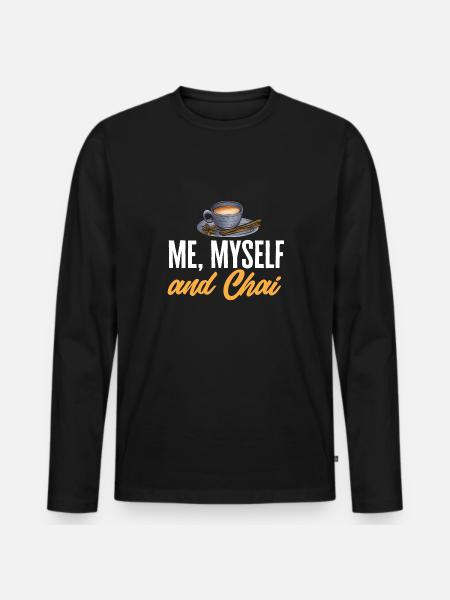 Chai Tea Masala Chai - Men's Premium Organic Long Sleeve Shirt - black