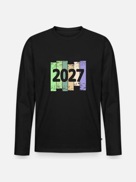 2027 - Men's Premium Organic Long Sleeve Shirt - black