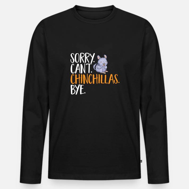 Chinchilla - Männer Premium Bio Langarmshirt - Schwarz