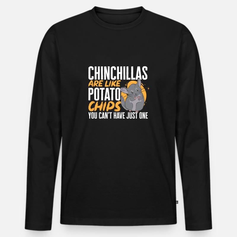 Chinchilla - Männer Premium Bio Langarmshirt - Schwarz
