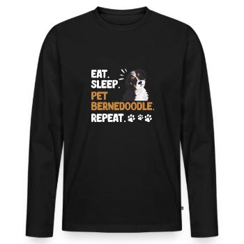 Bernedoodle Dog - Men's Premium Organic Long Sleeve Shirt - black - Front - Nico (187cm)