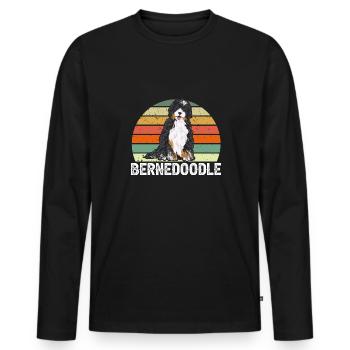 Bernedoodle Dog - Men's Premium Organic Long Sleeve Shirt - black - Front - Nico (187cm)