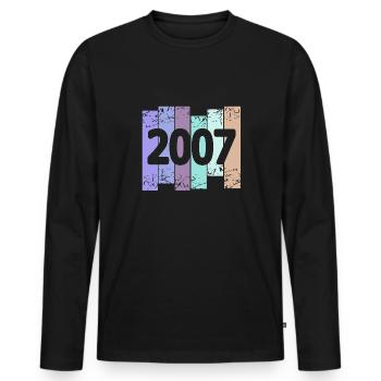 Grufti 2007 - Männer Premium Bio Langarmshirt - Schwarz - Vorne - Nico (187cm)