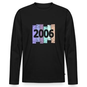 Grufti 2006 - Männer Premium Bio Langarmshirt - Schwarz - Vorne - Nico (187cm)