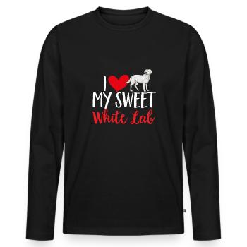 Labrador Retriever blanc Labrador Labrador blanc - T-shirt manches longues Premium bio Homme - noir - Devant - Nico (187cm)