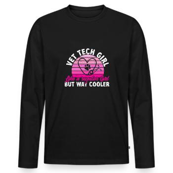 Vet Tech Veterinary Veterinary Technician - Men's Premium Organic Long Sleeve Shirt - black - Front - Nico (187cm)