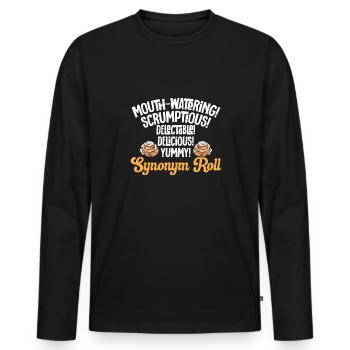 Zimtschnecke - Männer Premium Bio Langarmshirt - Schwarz - Vorne - Nico (187cm)