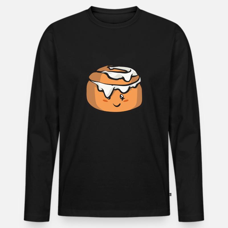 Zimtschnecke - Männer Premium Bio Langarmshirt - Schwarz