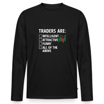 Trading Krypto Aktienmarkt Investor Day Trader - Männer Premium Bio Langarmshirt - Schwarz - Vorne - Nico (187cm)