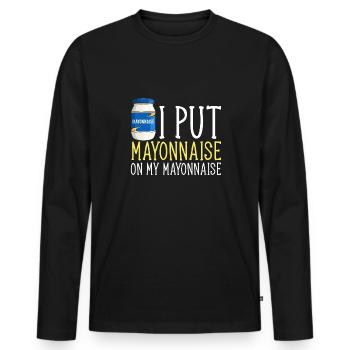 Mayonnaise - T-shirt manches longues Premium bio Homme - noir - Devant - Nico (187cm)