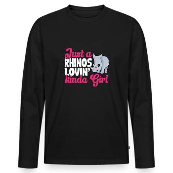 Rhino Rhino Unicorn - Men's Premium Organic Long Sleeve Shirt - black - Front - Nico (187cm)