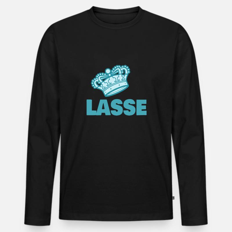Lasse - Männer Premium Bio Langarmshirt - Schwarz