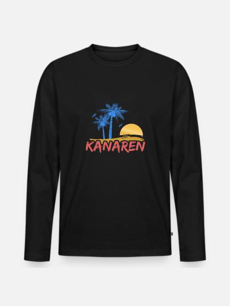Canary Islands Beach - Men's Premium Organic Long Sleeve Shirt - black