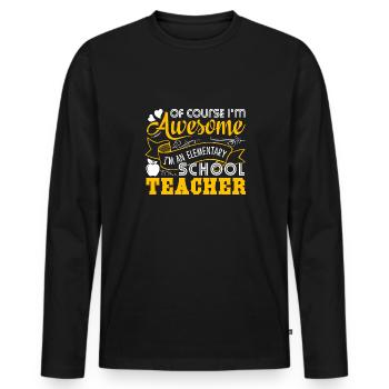 Elementary School Teacher - Men's Premium Organic Long Sleeve Shirt - black - Front - Nico (187cm)