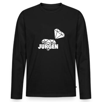 Precious Jürgen - Men's Premium Organic Long Sleeve Shirt - black - Front - Nico (187cm)