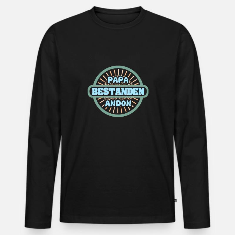 Vorname Andon - Männer Premium Bio Langarmshirt - Schwarz