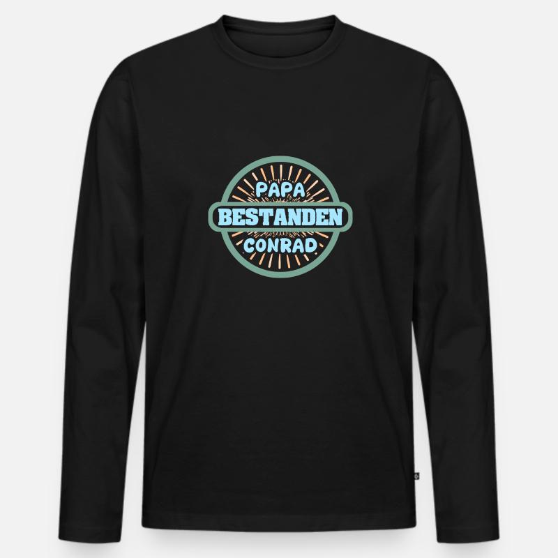 Vorname Conrad - Männer Premium Bio Langarmshirt - Schwarz