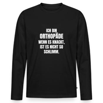Orthopäde - Männer Premium Bio Langarmshirt - Schwarz - Vorne - Nico (187cm)