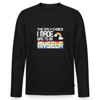 LBGT Flag Gay Pride Human - Men's Premium Organic Long Sleeve Shirt - black - Front - Nico (187cm)