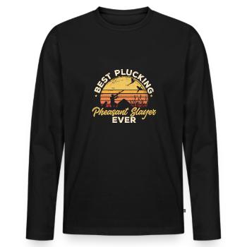 Pheasant hunting Pheasant Bird hunting Bird hunters - Men's Premium Organic Long Sleeve Shirt - black - Front - Nico (187cm)