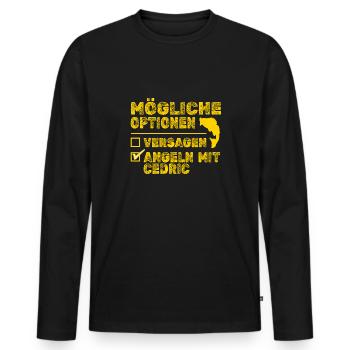 Geschenk für Cedric - Männer Premium Bio Langarmshirt - Schwarz - Vorne - Nico (187cm)