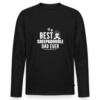 Sheepadoodle Doodle Dog - Men's Premium Organic Long Sleeve Shirt - black - Front - Nico (187cm)