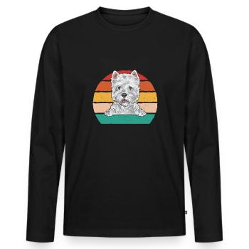 West Highland White Terrier Westie - Men's Premium Organic Long Sleeve Shirt - black - Front - Nico (187cm)
