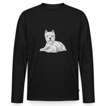 West Highland White Terrier Westie - Men's Premium Organic Long Sleeve Shirt - black - Front - Nico (187cm)