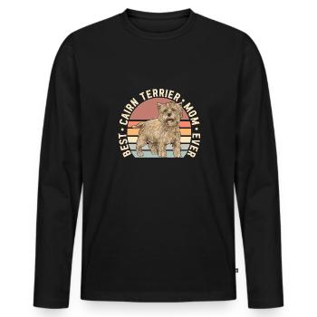 Cairn Terrier Hund - Männer Premium Bio Langarmshirt - Schwarz - Vorne - Nico (187cm)
