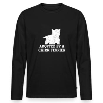 Cairn Terrier Chien - T-shirt manches longues Premium bio Homme - noir - Devant - Nico (187cm)