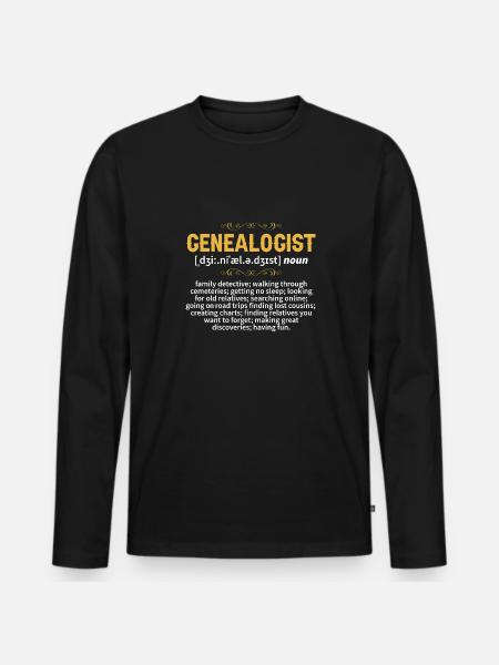 Slægtsforskning Slægtsforskning Slægtsforsker - Premium økologisk langærmet T-shirt til mænd - sort