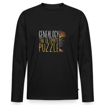 Genealogy Genealogy Genealogist - Men's Premium Organic Long Sleeve Shirt - black - Front - Nico (187cm)