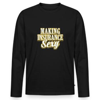 Making Insurance Sexy - Männer Premium Bio Langarmshirt - Schwarz - Vorne - Nico (187cm)