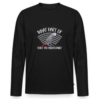 Graupapagei African Grey Parrot Papagei - Men's Premium Organic Long Sleeve Shirt - black - Front - Nico (187cm)
