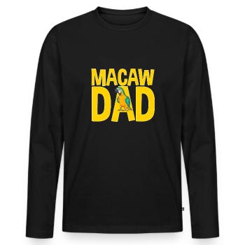 Yellow-breasted Macaw Parrot Blue And Yellow Macaw - Men's Premium Organic Long Sleeve Shirt - black - Front - Nico (187cm)