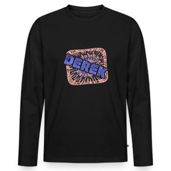 Geschenk für Derek - Männer Premium Bio Langarmshirt - Schwarz - Vorne - Nico (187cm)