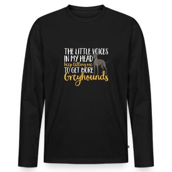 Italian Greyhound Greyhound Dogs - Men's Premium Organic Long Sleeve Shirt - black - Front - Nico (187cm)