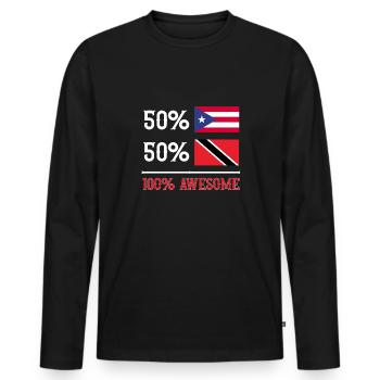 Trinidad and Tobago flag - Men's Premium Organic Long Sleeve Shirt - black - Front - Nico (187cm)