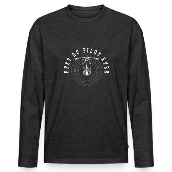Remote Controlled Airplane Model Airplane - Men's Premium Organic Long Sleeve Shirt - heather anthracite - Front - Nico (187cm)