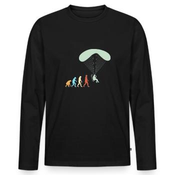 Paramoteur Parapente motorisé - T-shirt manches longues Premium bio Homme - noir - Devant - Nico (187cm)