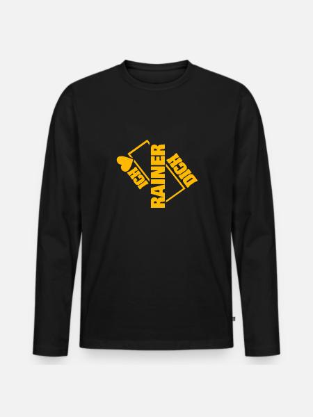 Geschenk für Rainer - Männer Premium Bio Langarmshirt - Schwarz