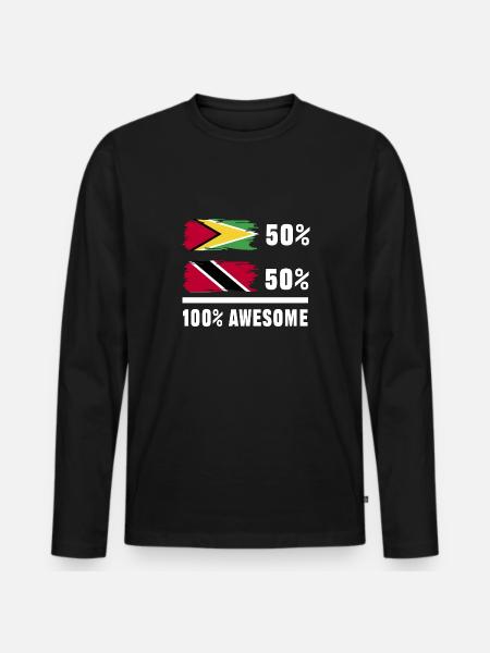 Guyana Flag Guyanese Guyana - Men's Premium Organic Long Sleeve Shirt - black