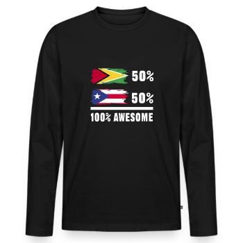 Guyana Flag Guyanese Guyana - Men's Premium Organic Long Sleeve Shirt - black - Front - Nico (187cm)