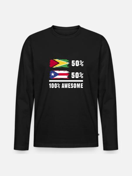 Guyana Flag Guyanese Guyana - Men's Premium Organic Long Sleeve Shirt - black