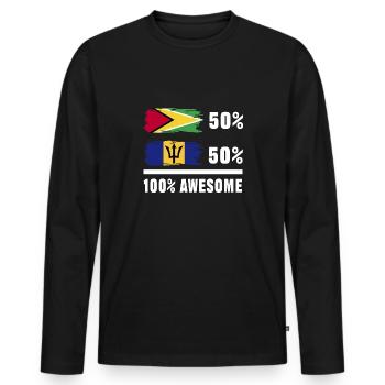 Guyana Flag Guyanese Guyana - Men's Premium Organic Long Sleeve Shirt - black - Front - Nico (187cm)