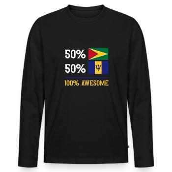 Barbados flag Barbadian bayan - Men's Premium Organic Long Sleeve Shirt - black - Front - Nico (187cm)