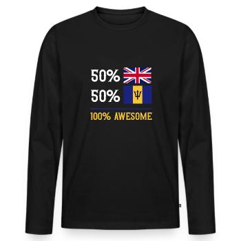 Drapeau de la Barbade Bayan barbadien - T-shirt manches longues Premium bio Homme - noir - Devant - Nico (187cm)