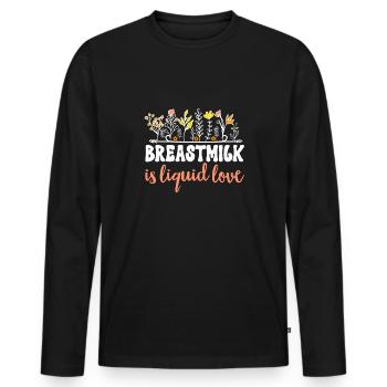 Lactation Consultant IBCLC - Men's Premium Organic Long Sleeve Shirt - black - Front - Nico (187cm)